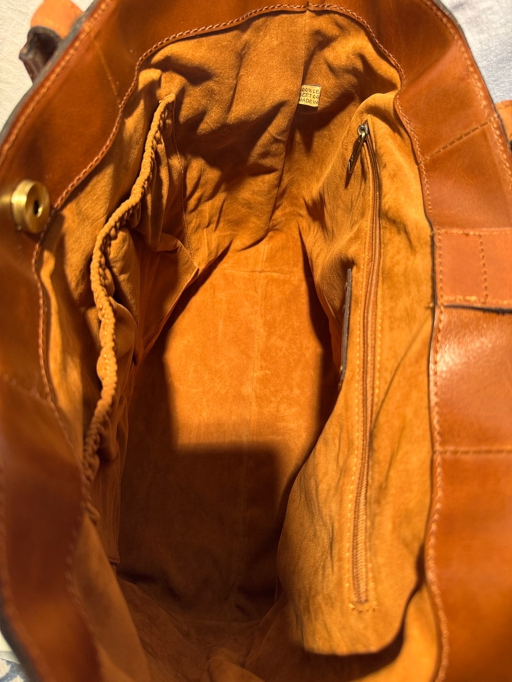 Patricia Nash Map Print Leather Tote in Tan and Brown - Picture 6 of 13